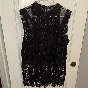 Express Black Lace Top